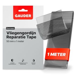 GAUDER Vliegengordijn Reparatie Tape (50 mm x 1 m) | Vliegenhor Reparatieset | Voor Vliegengaas, Vliegenhor Deur en Raam
