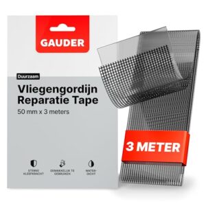 GAUDER Vliegengordijn Reparatie Tape (50 mm x 3 m) | Vliegenhor Reparatieset | Voor Vliegengaas, Vliegenhor Deur en Raam