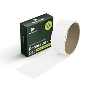 Nematek - Vliegengaas, reparatieset, vliegengaas, reparatie, plakband, reparatieband voor muggennet, insectenbescherming, deur en vliegengaas, in verschillende kleuren (wit)