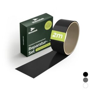 Nematek - Vliegengaas, reparatieset, vliegengaas, reparatietape, reparatieband voor muggennet, insectenbescherming, deur en vliegengaas, in verschillende kleuren (zwart)