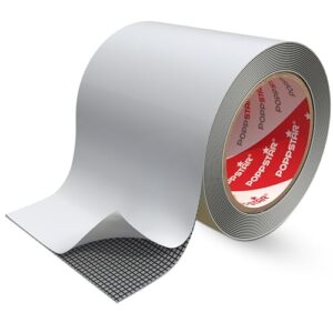 Poppstar Tape voor Vliegenraam (2m x 5cm, grijs) Reparatietape voor Vliegengaas op Deur en Raam, tegen Insecten